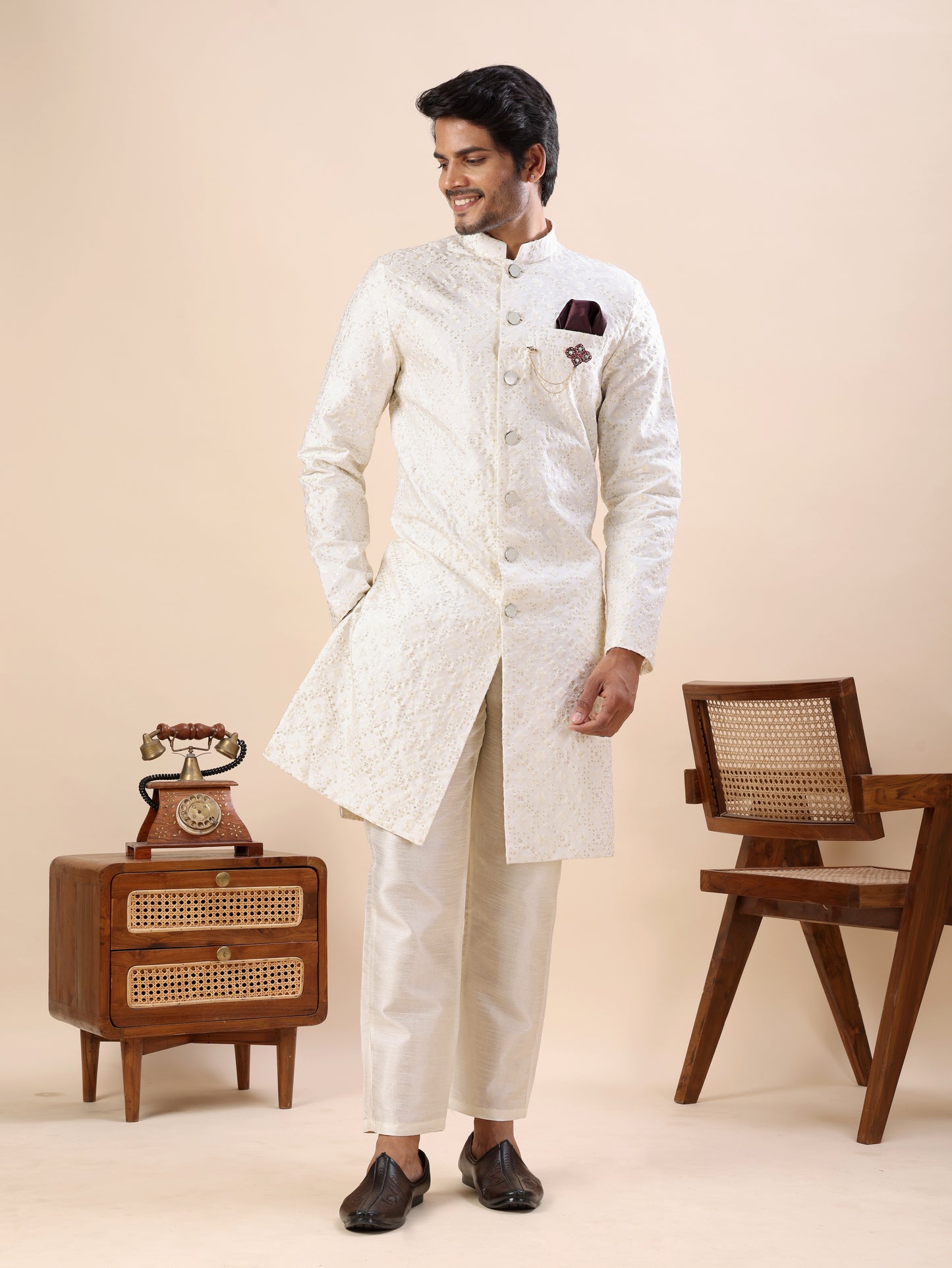 Traditional Indo Westren Kurta Set For Men