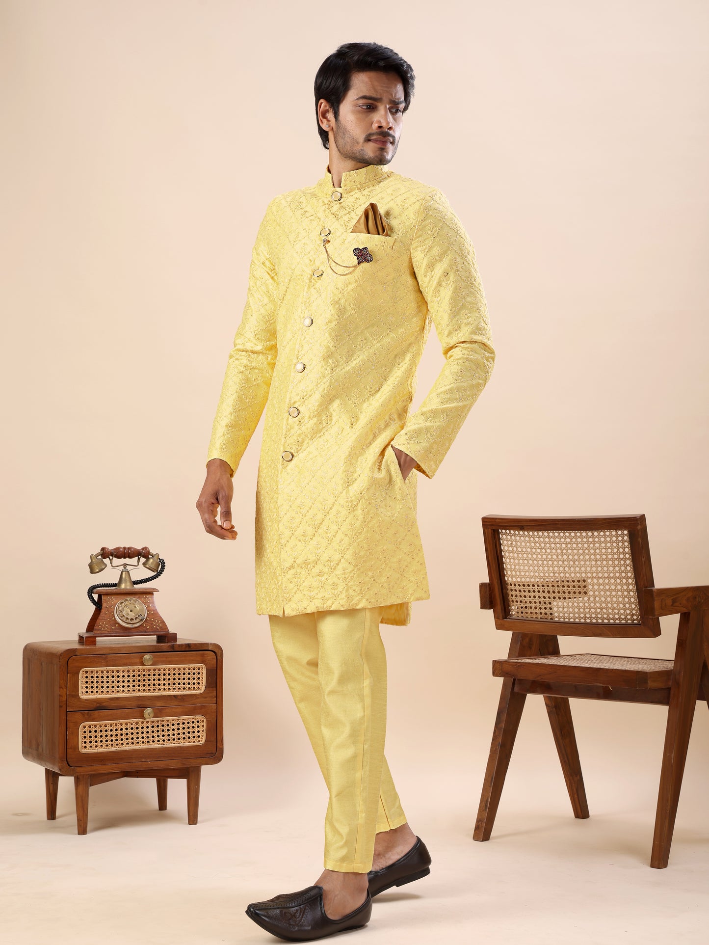 Traditional Indo Westren Kurta Set For Men