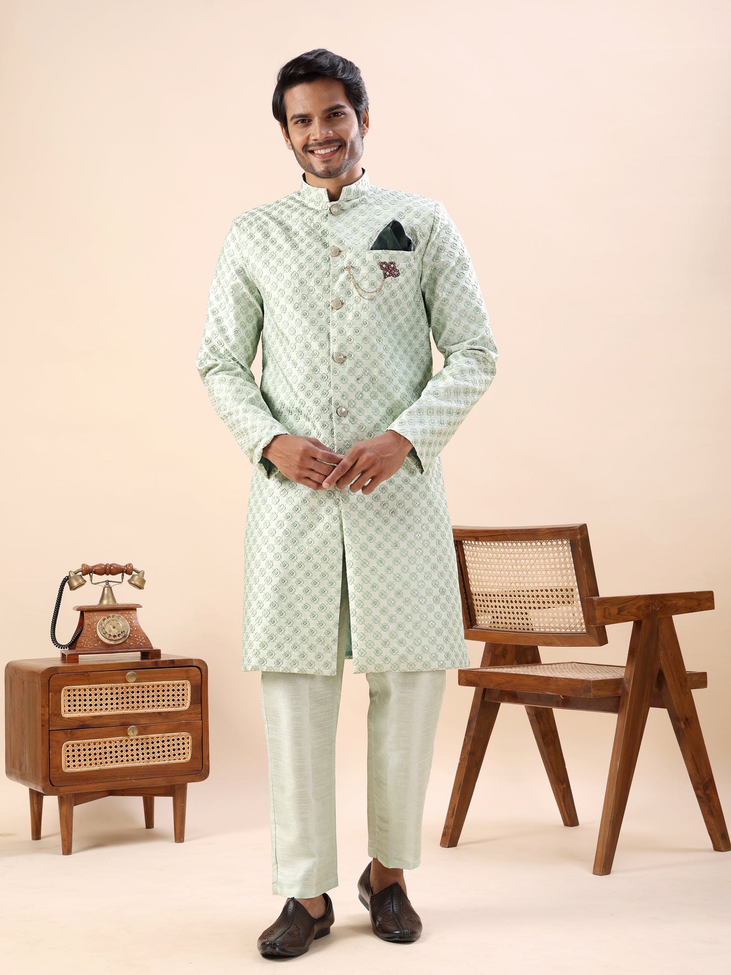 Traditional Indo Westren Kurta Set For Men