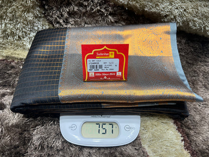 Folded fabric with a label on top of a digital scale