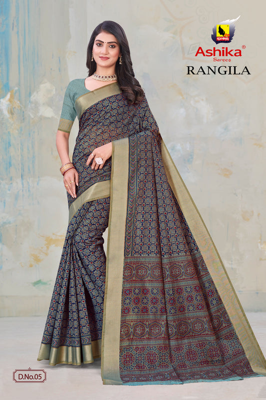 Gadwal Cotton Silk Saree with Digital Print