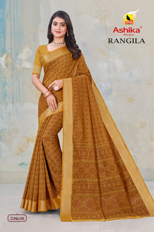 Gadwal Cotton Silk Saree with Digital Print