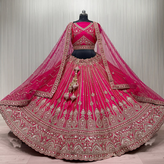 Latest Semi Stitched Bridal Lehenga Choli With Dupatta.