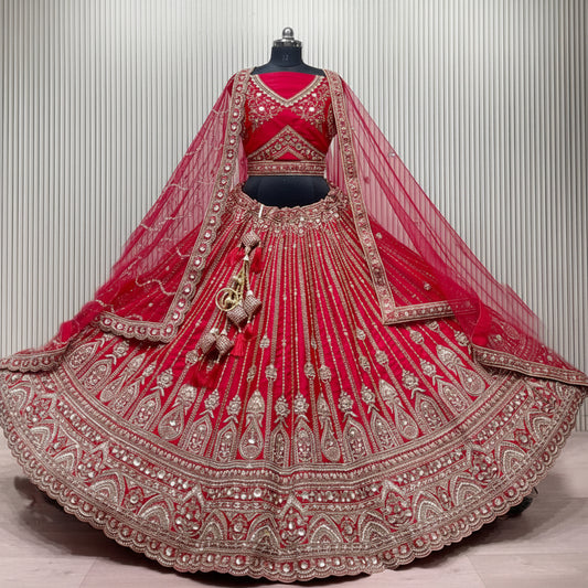 Latest Semi Stitched Bridal Lehenga Choli With Dupatta.