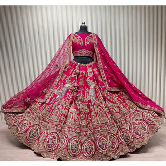 Latest Semi Stitched Bridal Lehenga Choli With Dupatta.