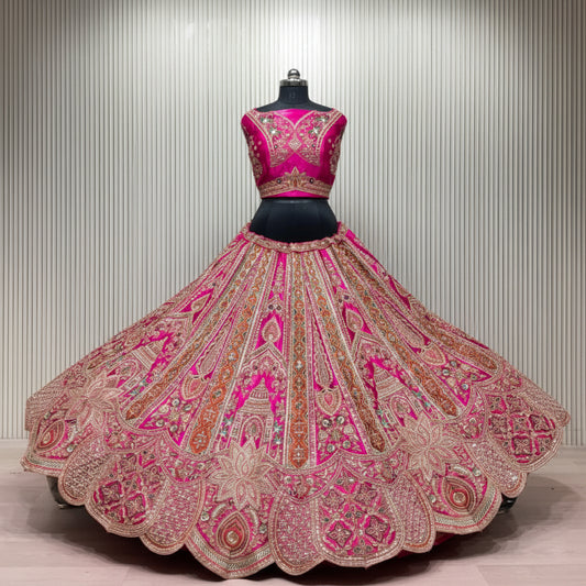 Latest Semi Stitched Bridal Lehenga Choli With Dupatta.