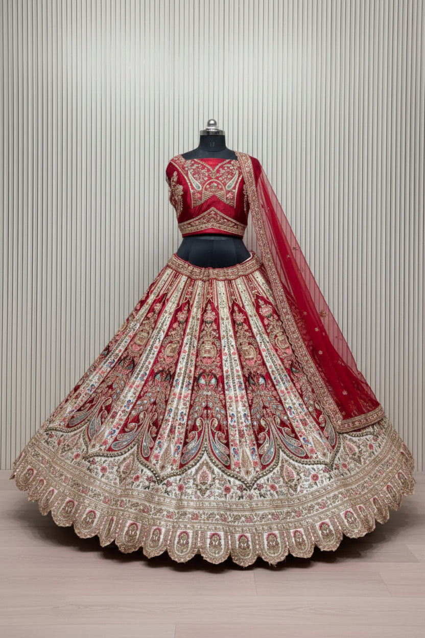 Latest Semi Stitched Bridal Lehenga Choli With Dupatta.