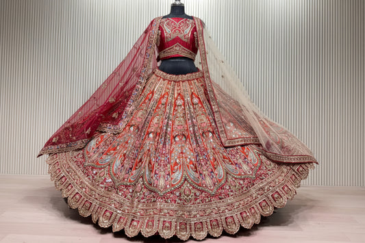 Latest Semi Stitched Bridal Lehenga Choli With Dupatta.
