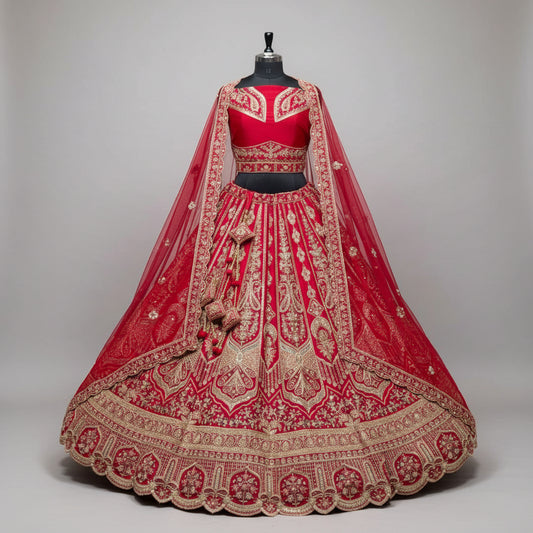 Latest Semi Stitched Bridal Lehenga Choli With Dupatta.