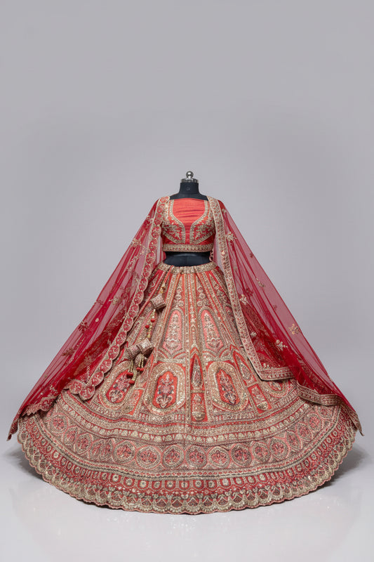 Latest Semi Stitched Bridal Lehenga Choli With Dupatta.