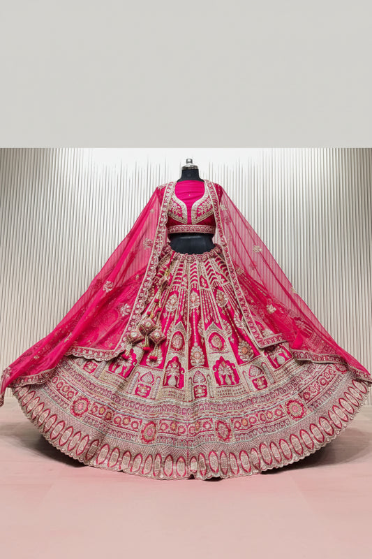 Latest Semi Stitched Bridal Lehenga Choli With Dupatta.