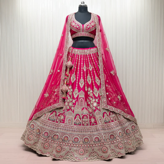 Latest Semi Stitched Bridal Lehenga Choli With Dupatta.