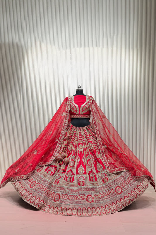 Latest Semi Stitched Bridal Lehenga Choli With Dupatta.