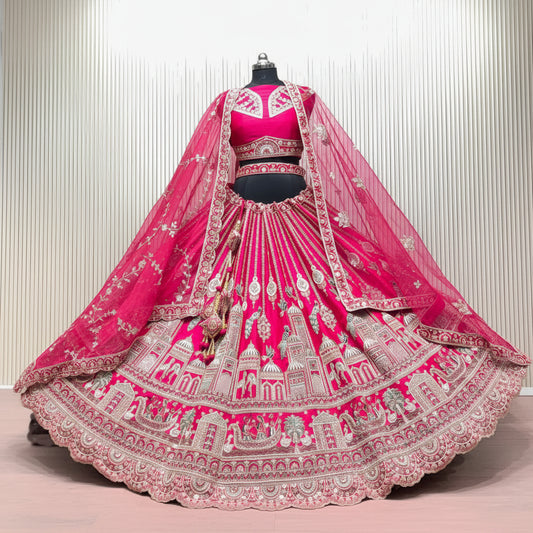 Latest Semi Stitched Bridal Lehenga Choli With Dupatta.