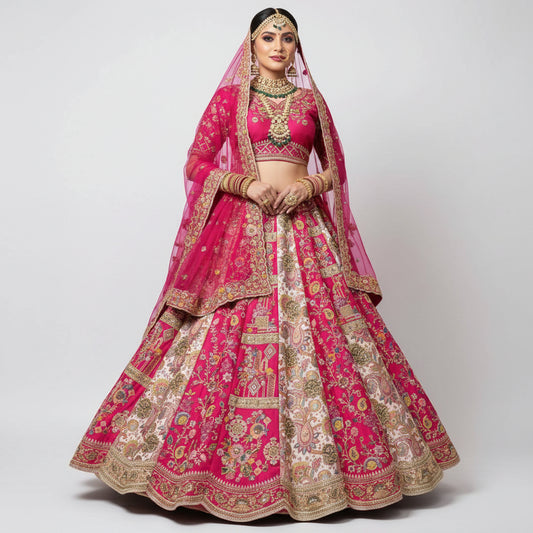 Latest Semi Stitched Bridal Lehenga Choli With Dupatta.