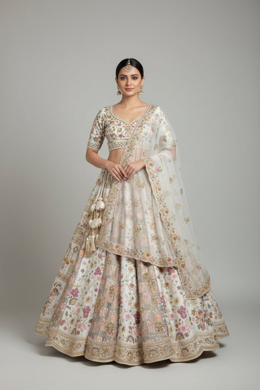 Latest Semi Stitched Bridal Lehenga Choli With Dupatta.