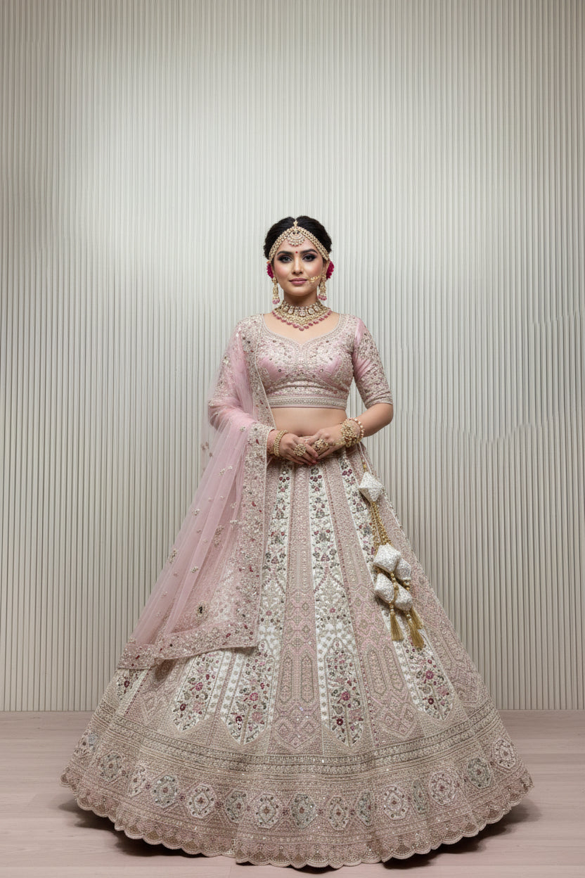 Latest Semi Stitched Bridal Lehenga Choli With Dupatta.