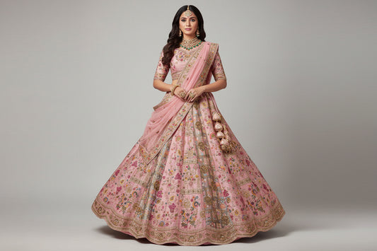 Latest Semi Stitched Bridal Lehenga Choli With Dupatta.