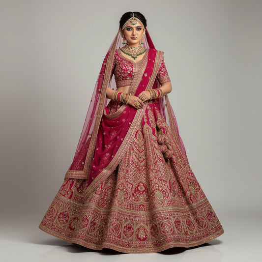 Latest Semi Stitched Bridal Lehenga Choli With Dupatta.