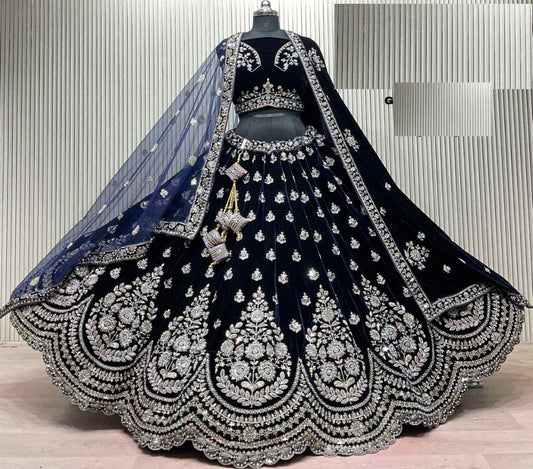 Latest Semi Stitched Velvet Lehenga Choli With Dupatta.