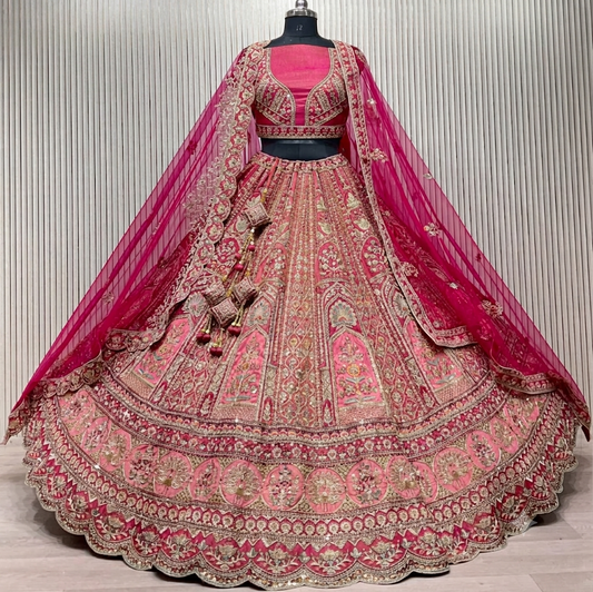 Latest Semi Stitched Bridal Lehenga Choli With Dupatta.