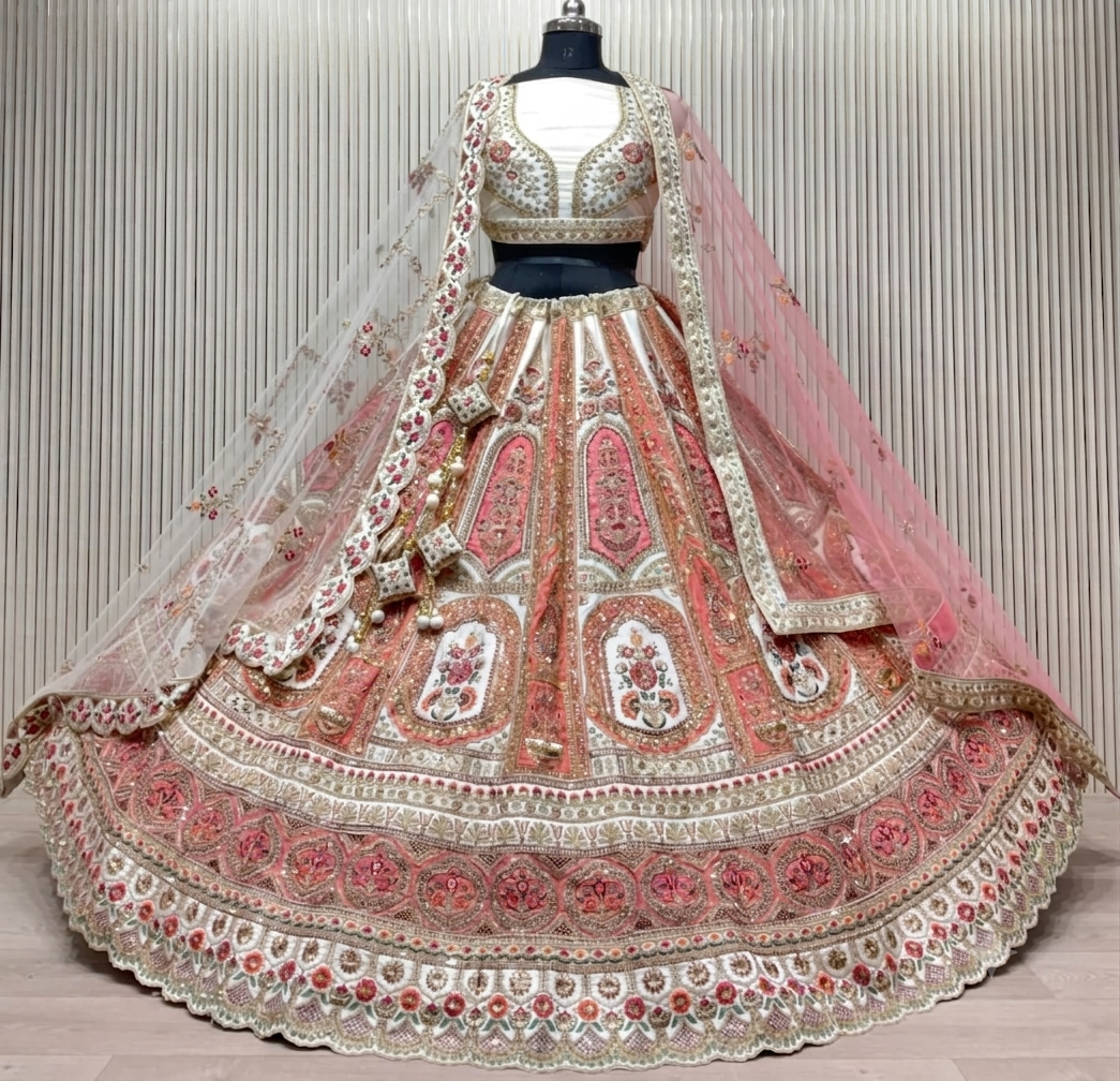 Latest Semi Stitched Bridal Lehenga Choli With Dupatta.