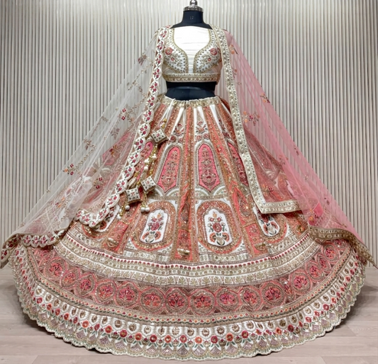 Latest Semi Stitched Bridal Lehenga Choli With Dupatta.