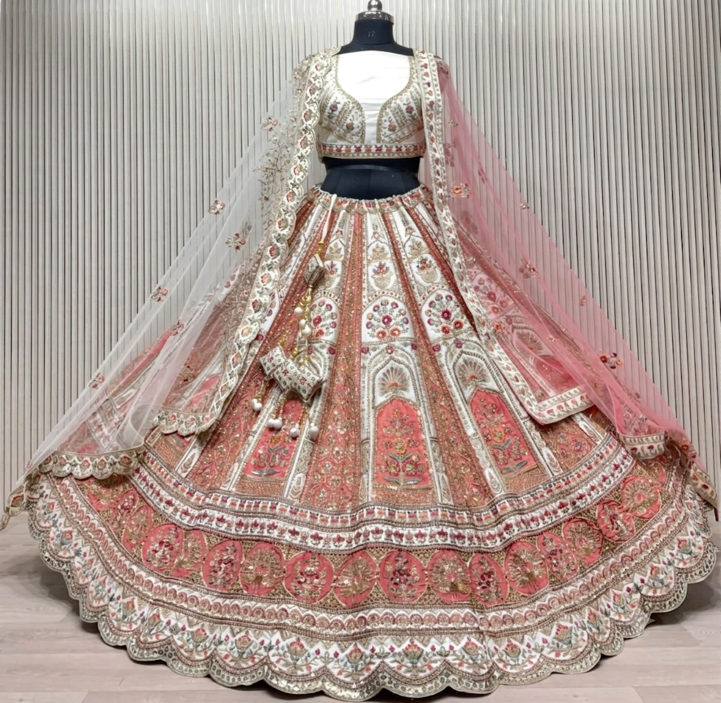 Latest Semi Stitched Bridal Lehenga Choli With Dupatta.