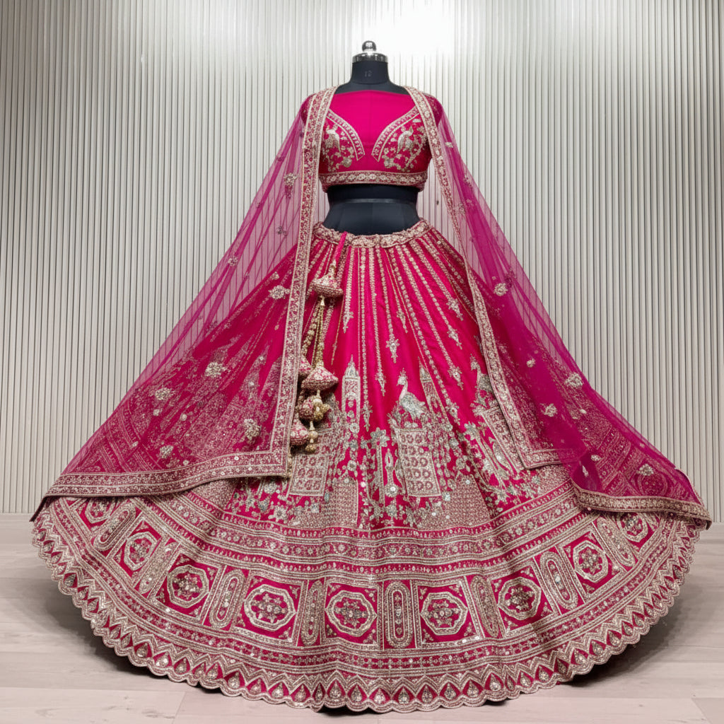 Latest Semi Stitched Bridal Lehenga Choli With Dupatta.