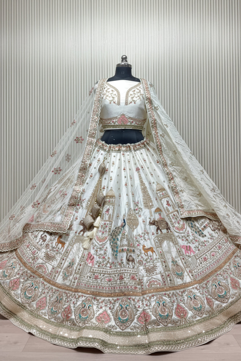 Latest Semi Stitched Bridal Lehenga Choli With Dupatta.