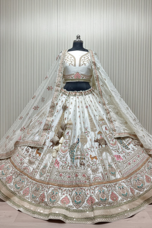 Latest Semi Stitched Bridal Lehenga Choli With Dupatta.