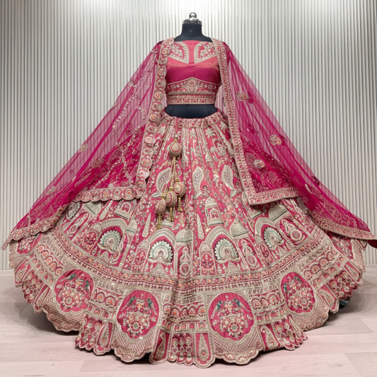 Latest Semi Stitched Bridal Lehenga Choli With Dupatta.