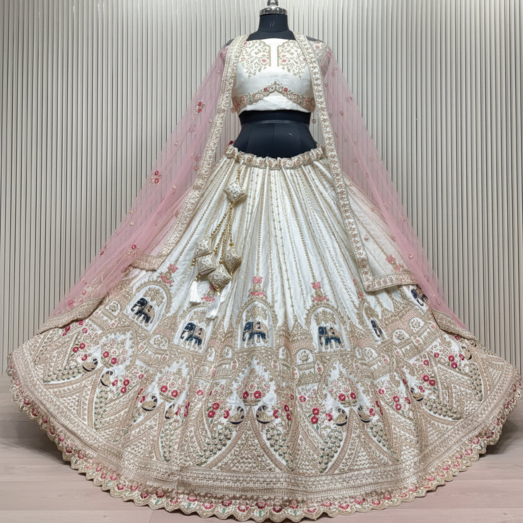 Latest Semi Stitched Bridal Lehenga Choli With Dupatta.