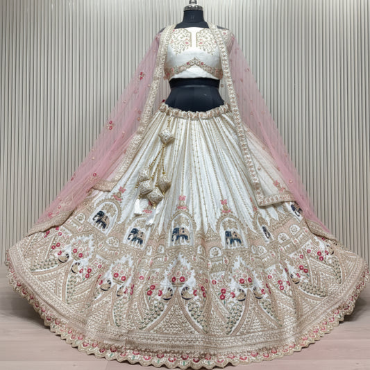Latest Semi Stitched Bridal Lehenga Choli With Dupatta.