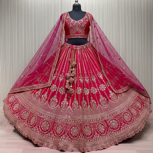 Latest Semi Stitched Bridal Lehenga Choli With Dupatta.