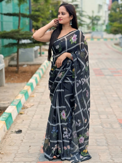 Pure Linen Silk Saree.