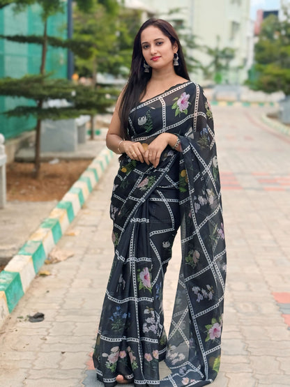 Pure Linen Silk Saree.