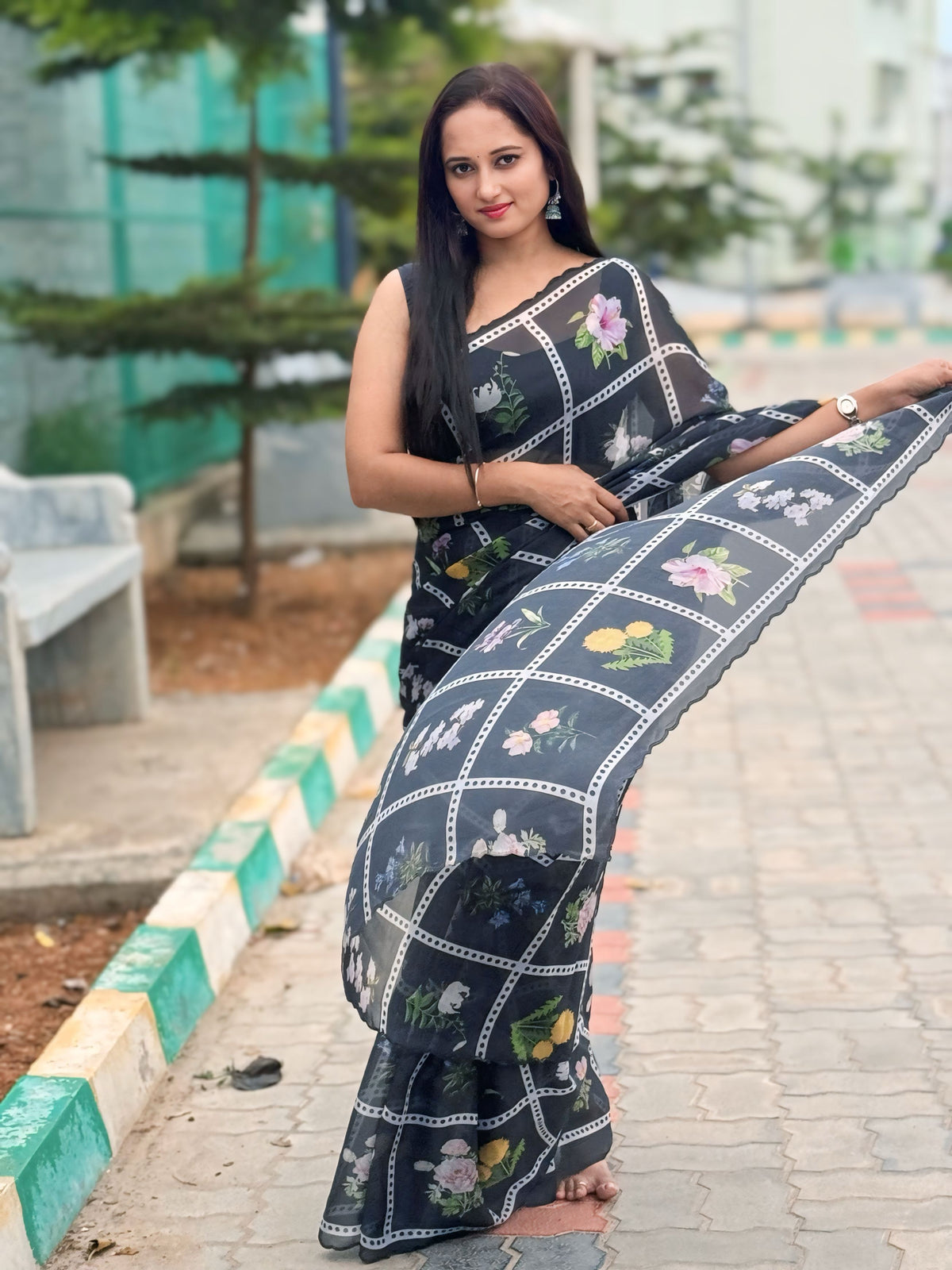 Pure Linen Silk Saree.