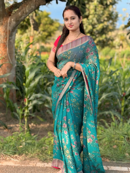 Pure Linen Silk Saree.