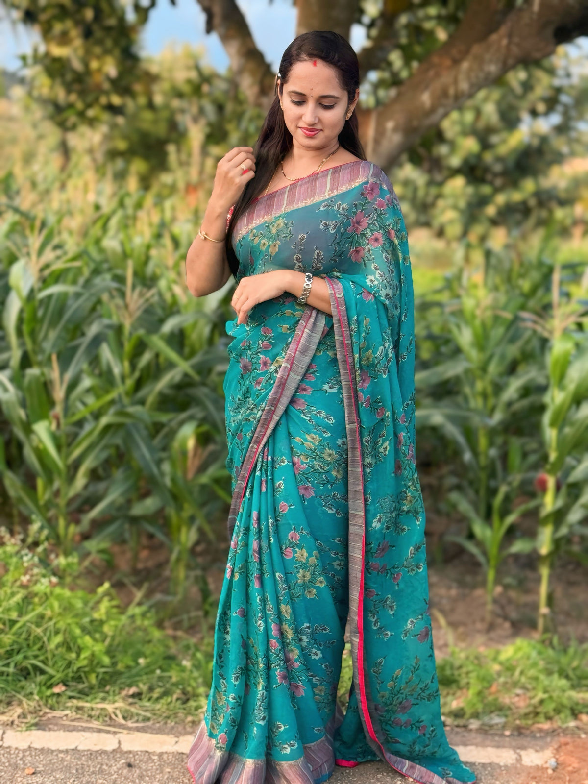 Pure Linen Silk Saree.