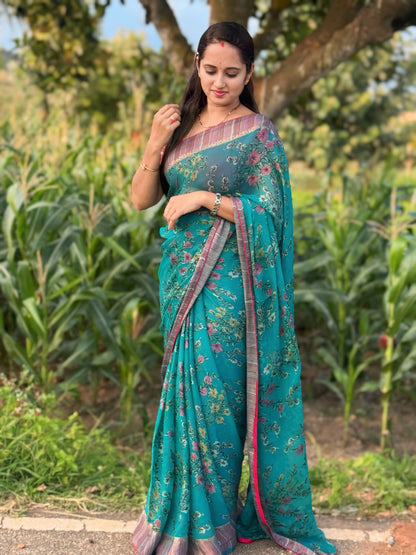 Pure Linen Silk Saree.