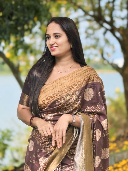 Pure Linen Silk Saree.