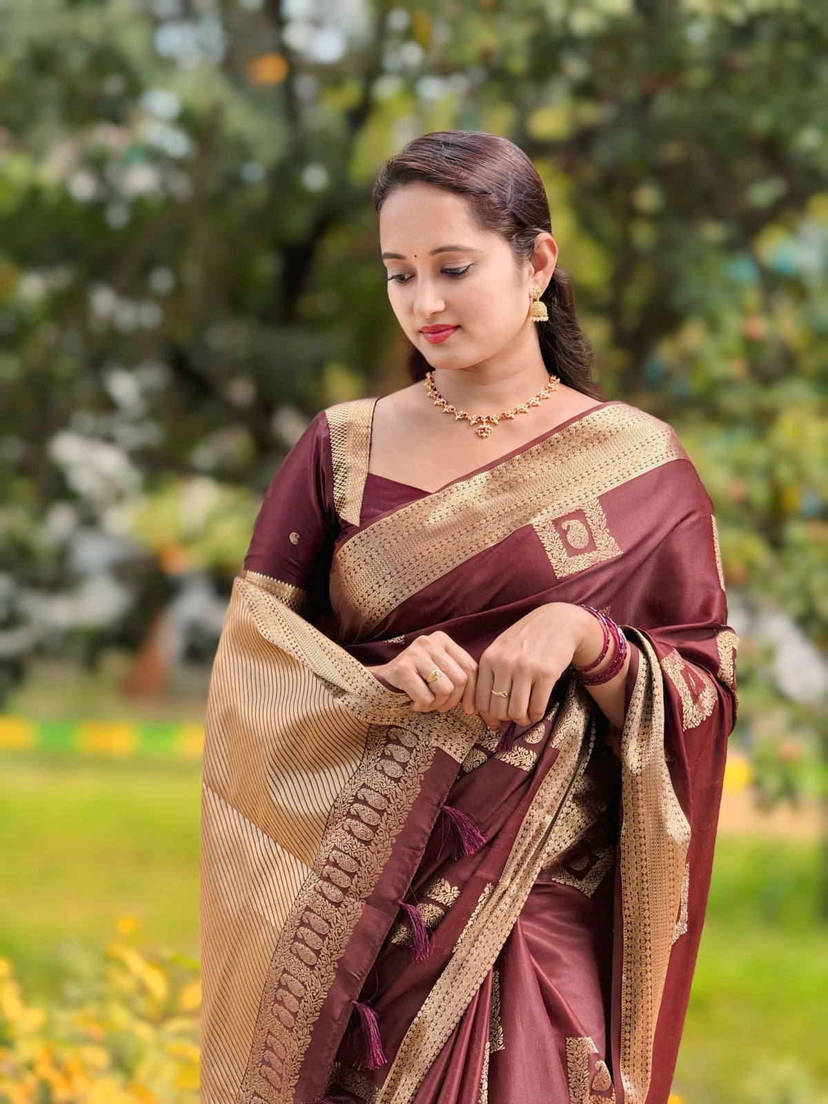 Pure Linen Silk Saree.