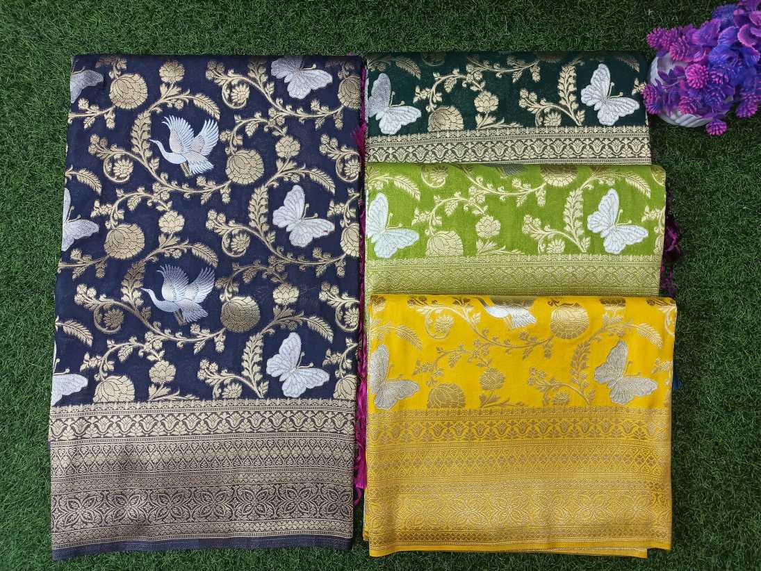 Artificial / Mix Crape Sarees ( Semi Crape )