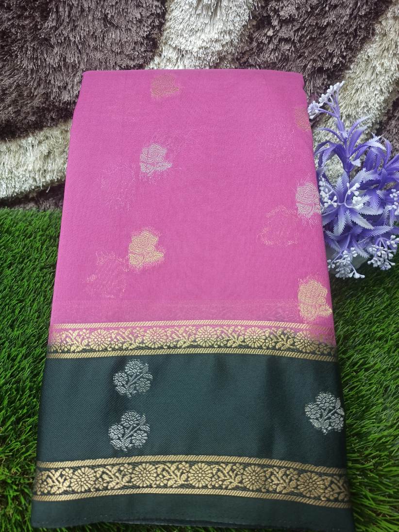 Artificial / Mix Crape Sarees ( Semi Crape )