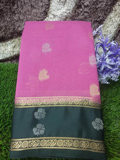 Artificial / Mix Crape Sarees ( Semi Crape )