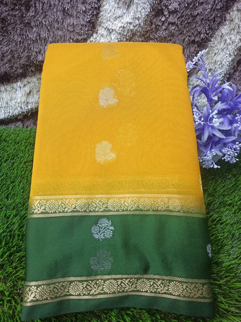 Artificial / Mix Crape Sarees ( Semi Crape )