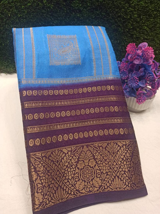 Artificial / Mix Crape Sarees ( Semi Crape )