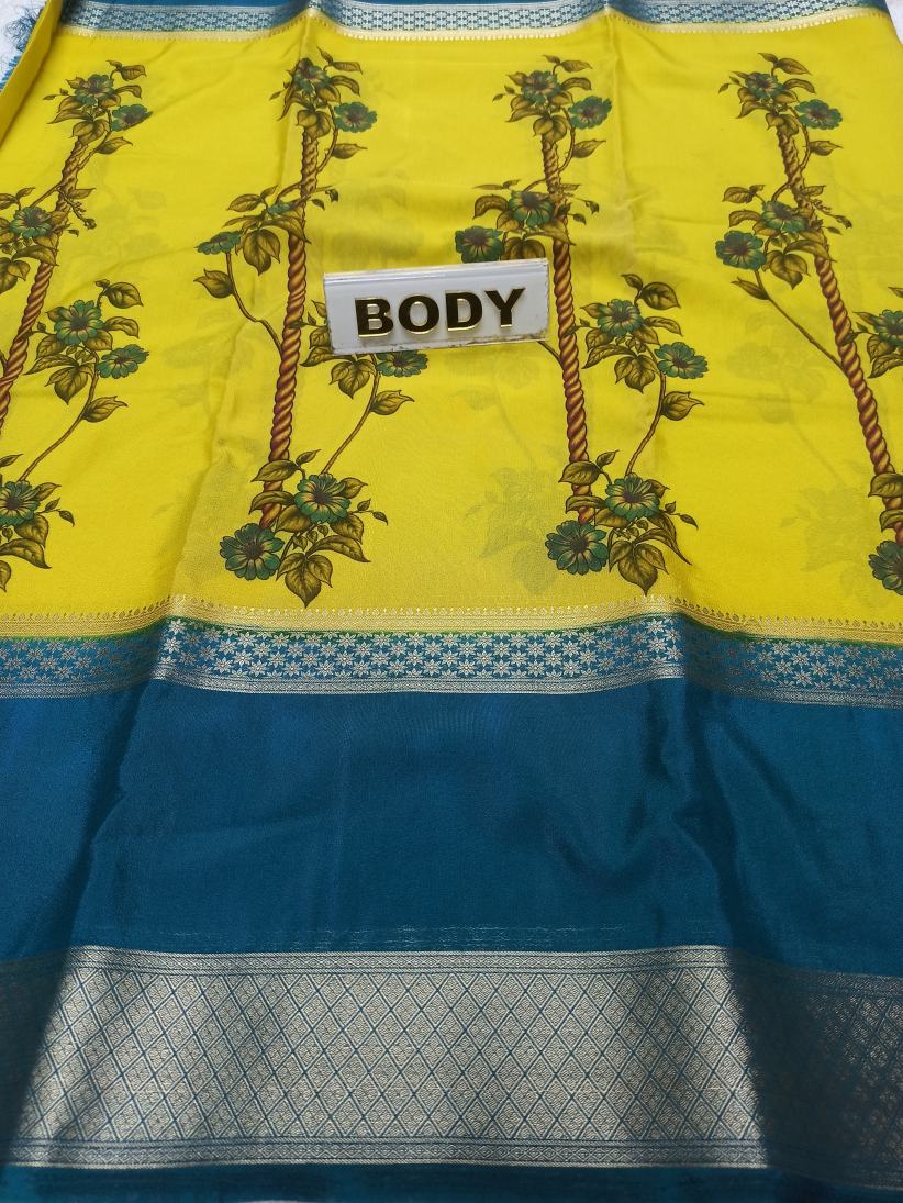 Artificial / Mix Crape Sarees ( Semi Crape )