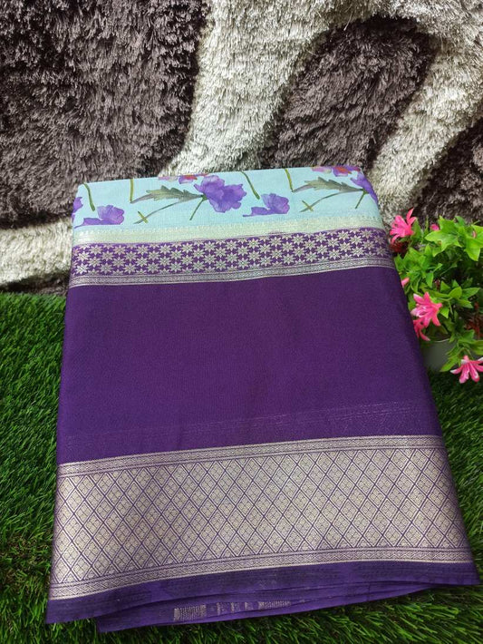 Artificial / Mix Crape Sarees ( Semi Crape )